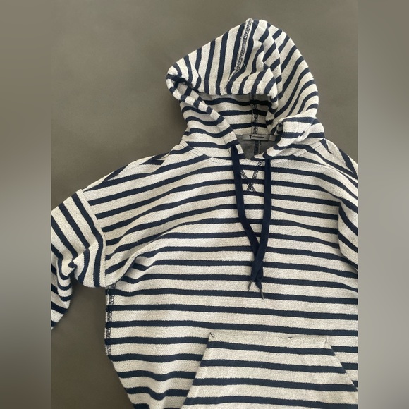 Alexander Wang Stripe French Terry Hooded Sweatshirt in Ink/Ivory XS - Picture 7 of 12